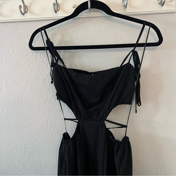 Reformation True Cut-Out Strappy Black Midi Dress - Picture 4 of 8